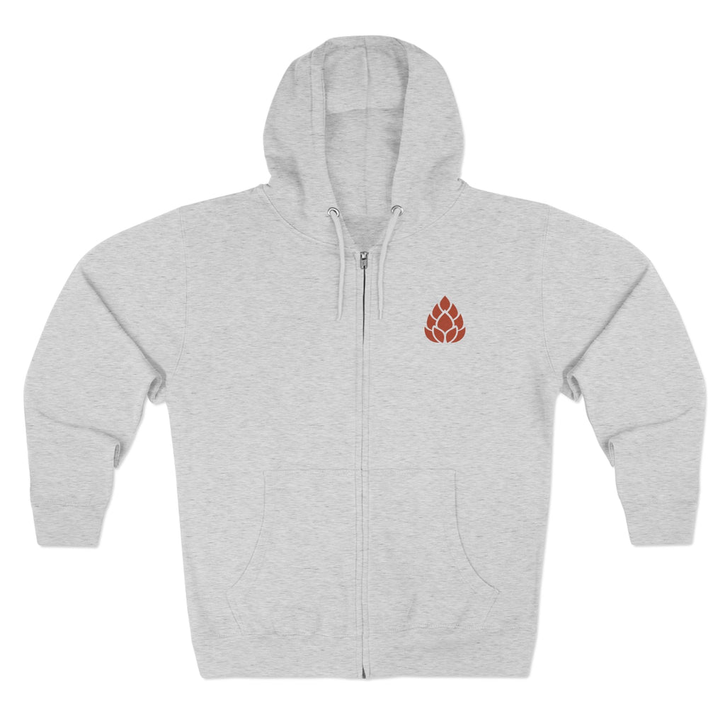 Maine Loves Maine Brew Zip Hoodie in Heather Grey