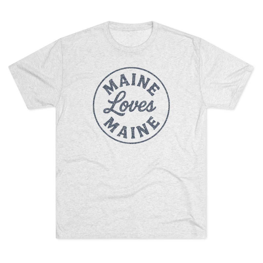 The Beacon Tee in Heather White / Navy Logo