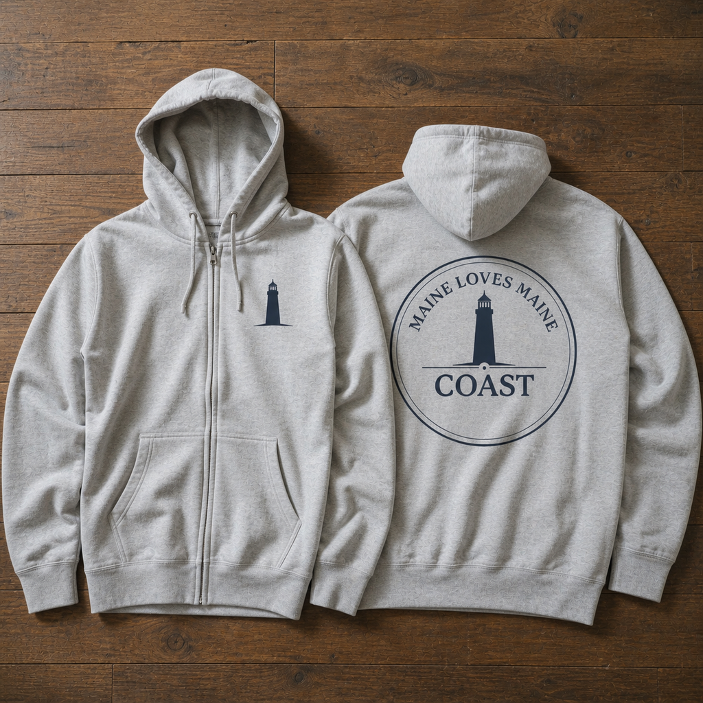 Maine Loves Maine Coast Zip Hoodie