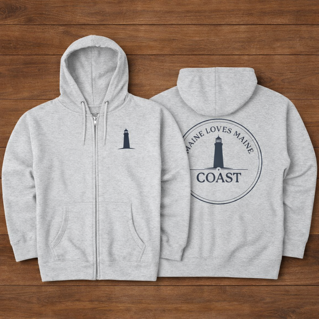 Maine Loves Maine Coast Zip Hoodie