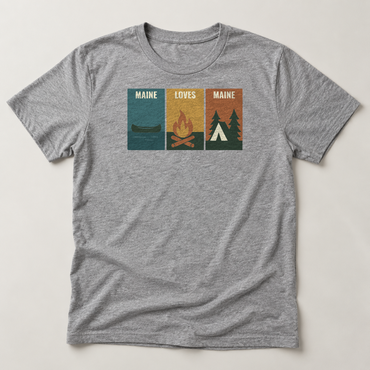Windowpanes of Camp Tee in Premium Heather product flat lay