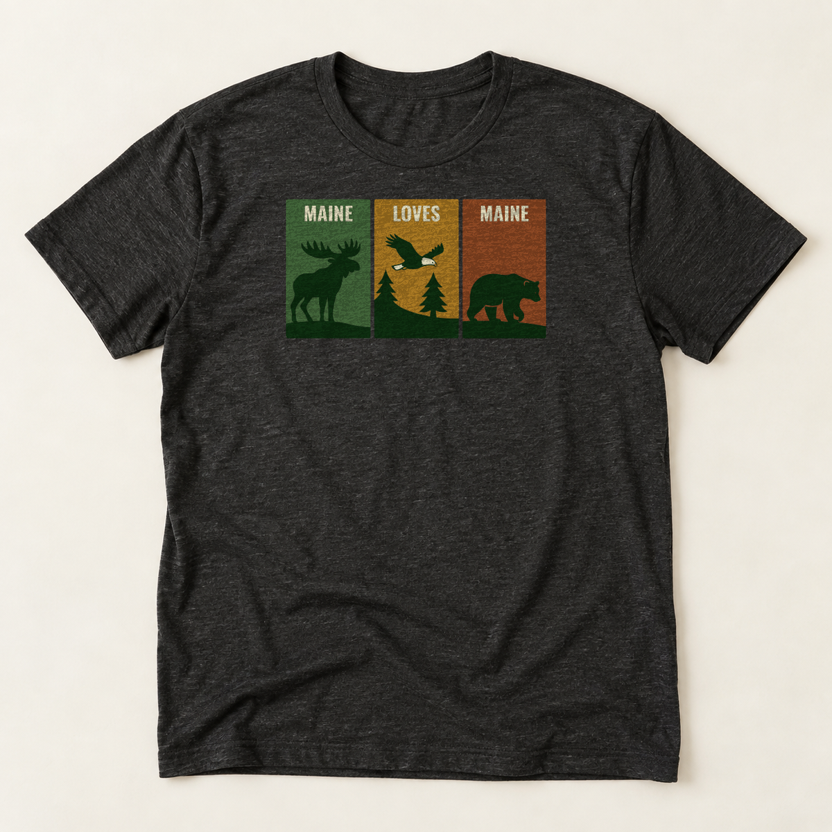 Windowpanes of Wildlife Tee in Vintage Black product flat lay