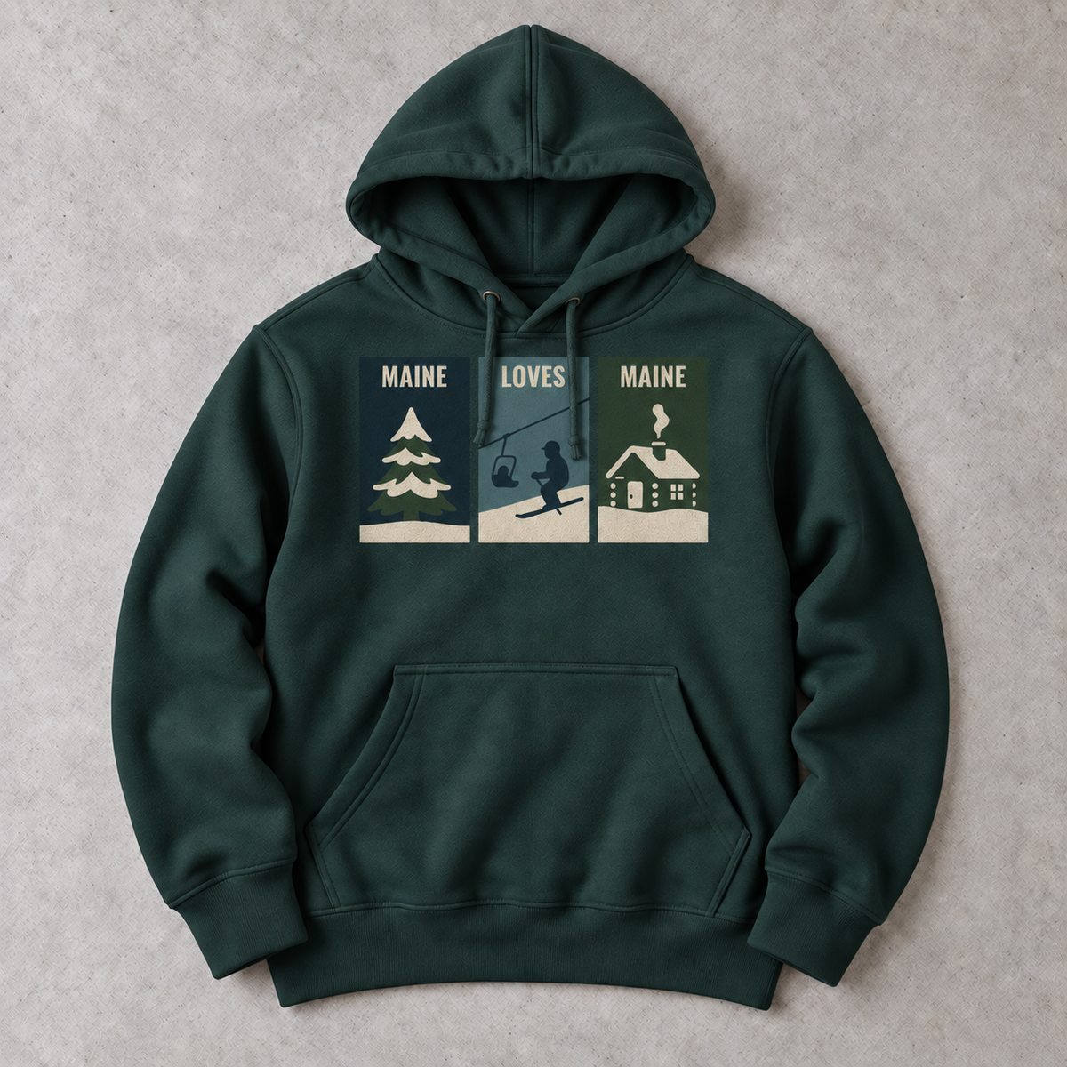 Windowpanes of Winter Hoodie in Sports Green product flat lay