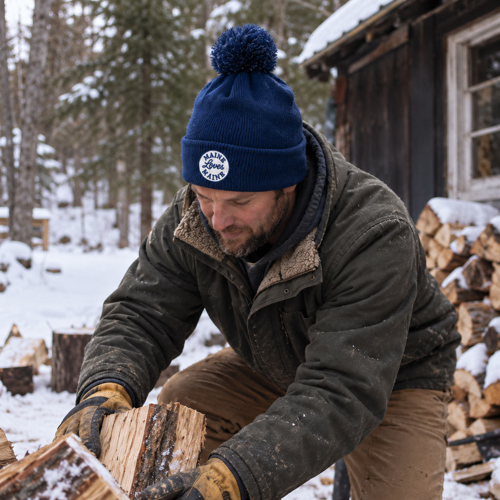 The Après Beanie in Navy, approved lifestyle image