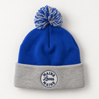The Après Beanie in Royal / Heather Grey, approved flatlay